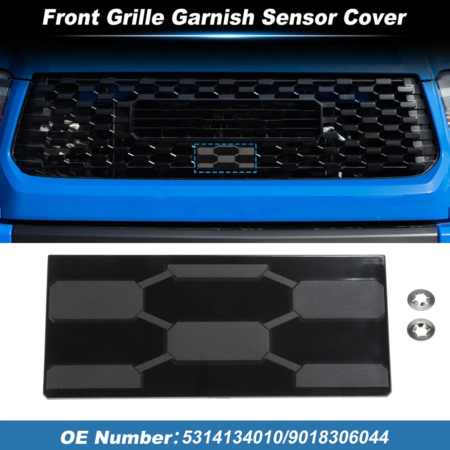 Front Grille Garnish Radar Sensor Cover for Toyota Tundra TRD Pro (2018–2021)