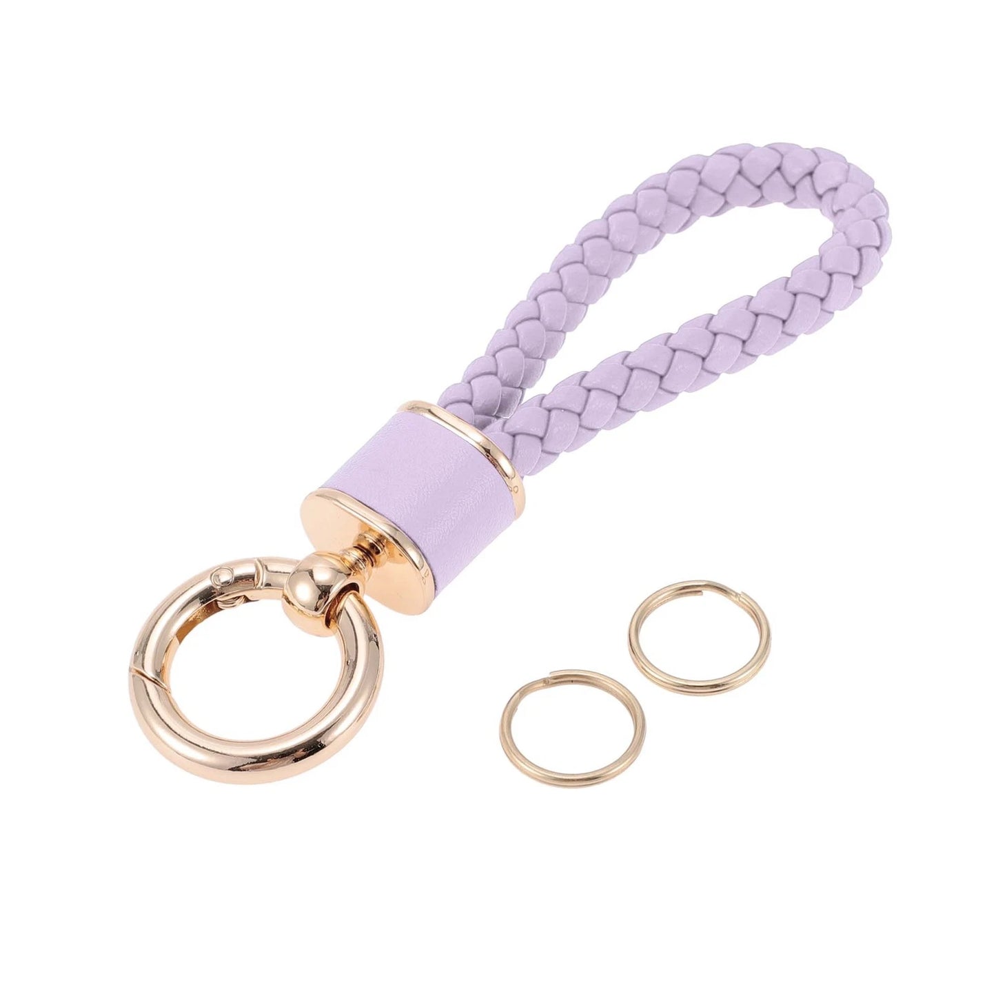 Car Keychain with Ring for Universal Use (Light Purple Gold Tone)