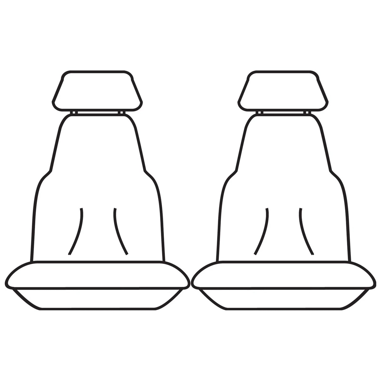Set of 2 Tailor Made Grey Canvas Car Seat Covers for Landcruiser UZJ100 (1998–2007)