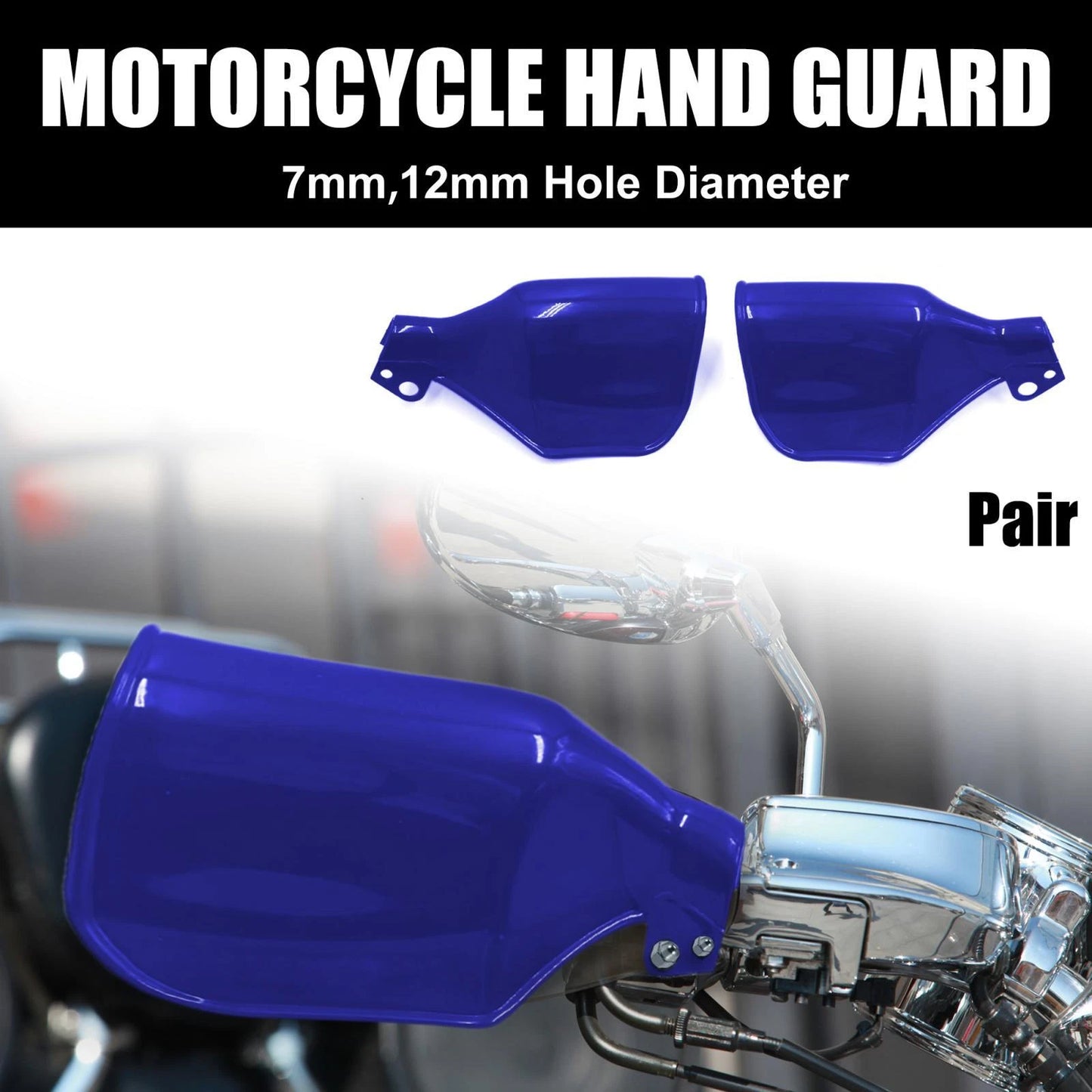 Pair Blue Plastic Hand Guards for Yamaha Motorcycle
