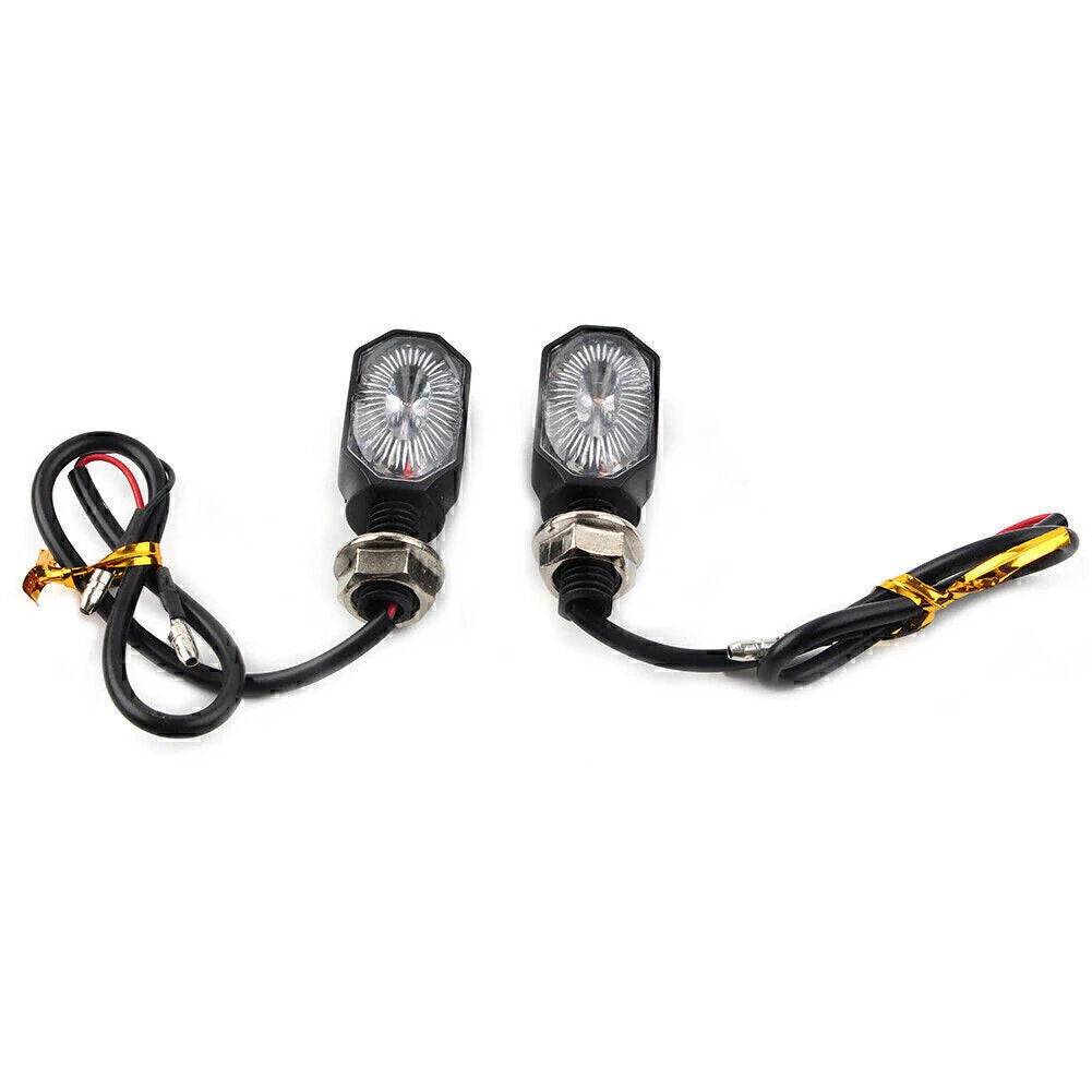 Mini 12V LED Turn Signal Blinker Lights for Motorcycle - Amber