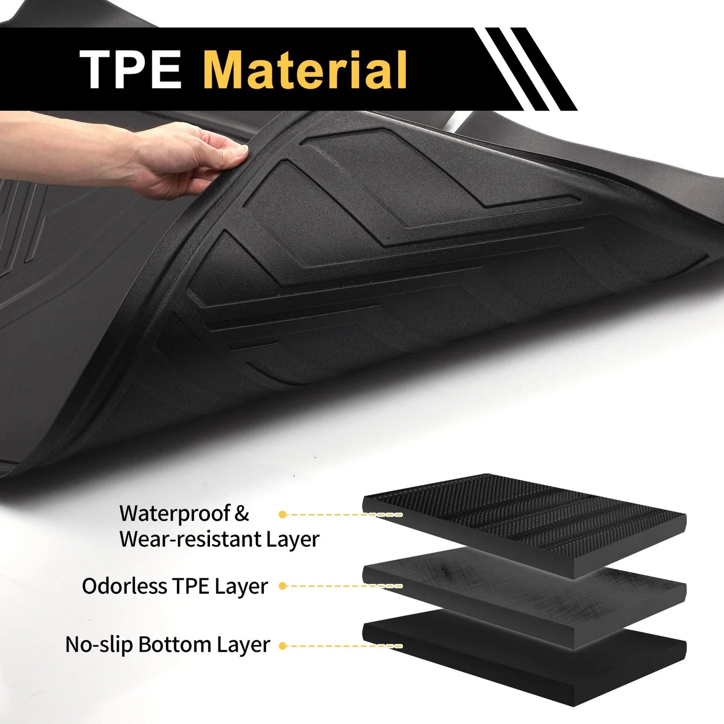 Cargo Liner Rear Trunk Mat for Chevrolet Traverse (2018-2024) Diamond TPE