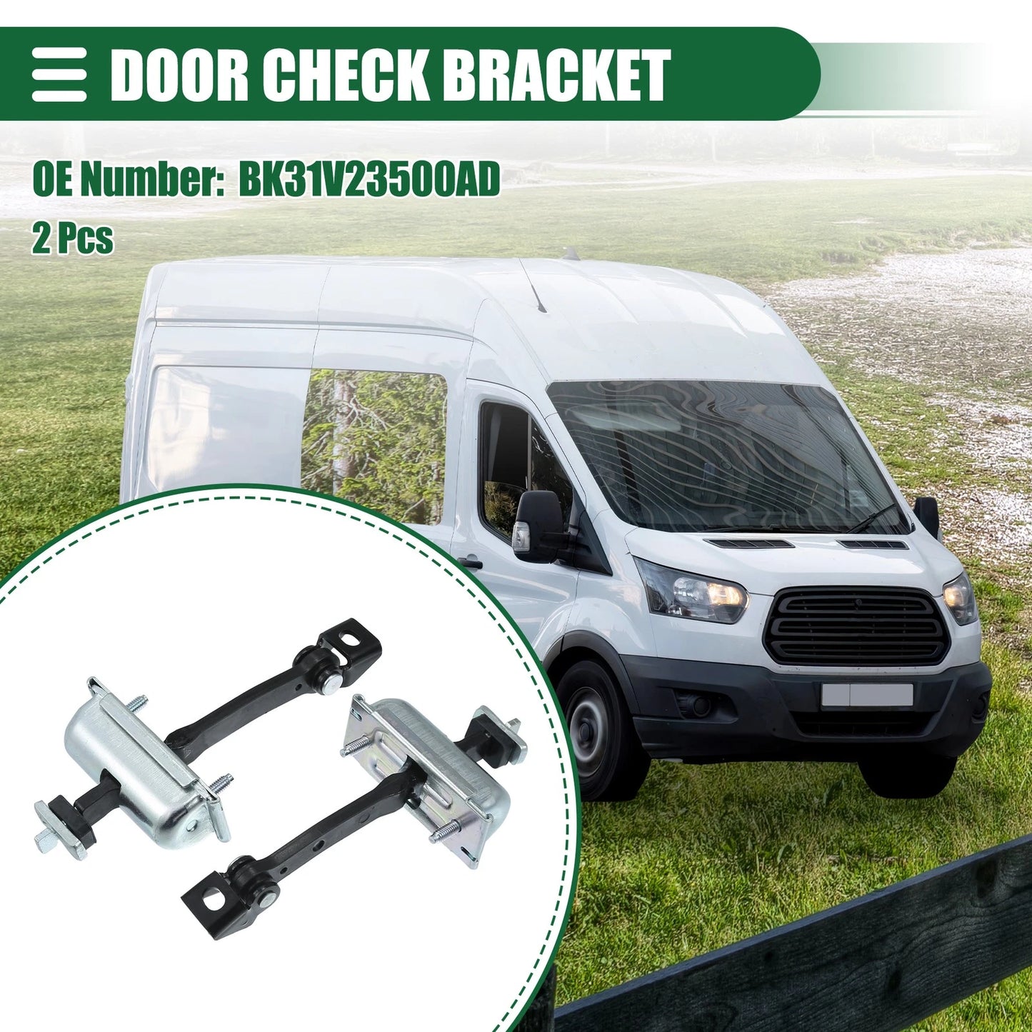 2Pcs Door Check Strap Assembly for Ford Transit MK8 (2014–2021) No.BK31V23500AD