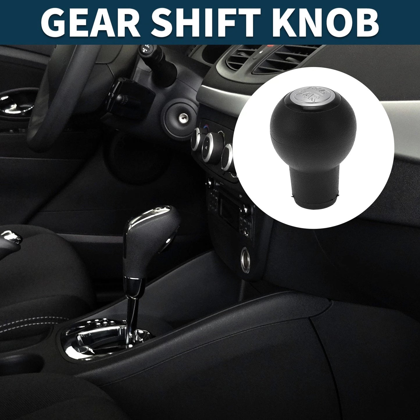 5 Speed Manual Gear Shifter Knob for Hyundai Elantra (2000–2006) Black Plastic