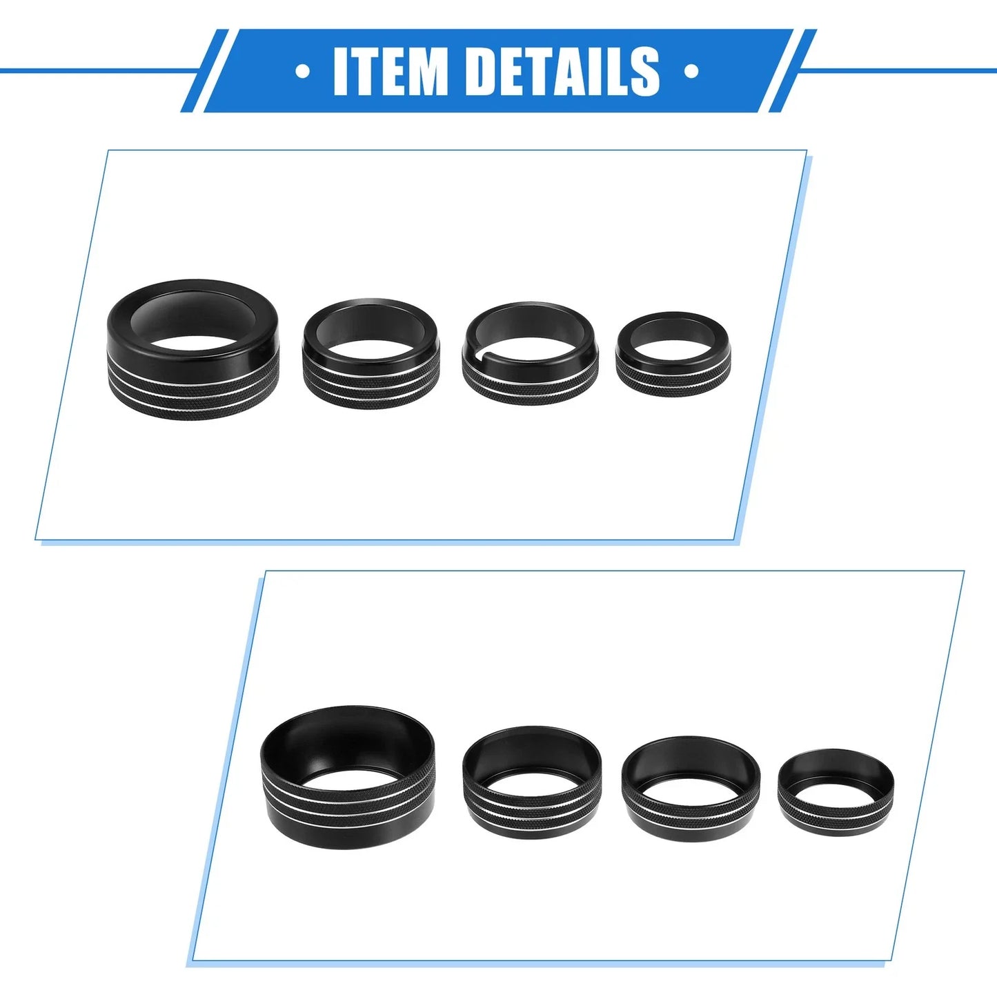 5 x AC Climate Control Knob Rings for Chrysler 300 & Dodge Challenger (2005-2023)