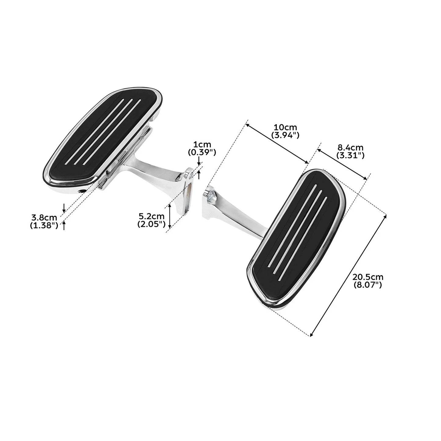 Pegstreamliner Black/Chrome Passenger Floorboard for Harley Touring (1993-2025)