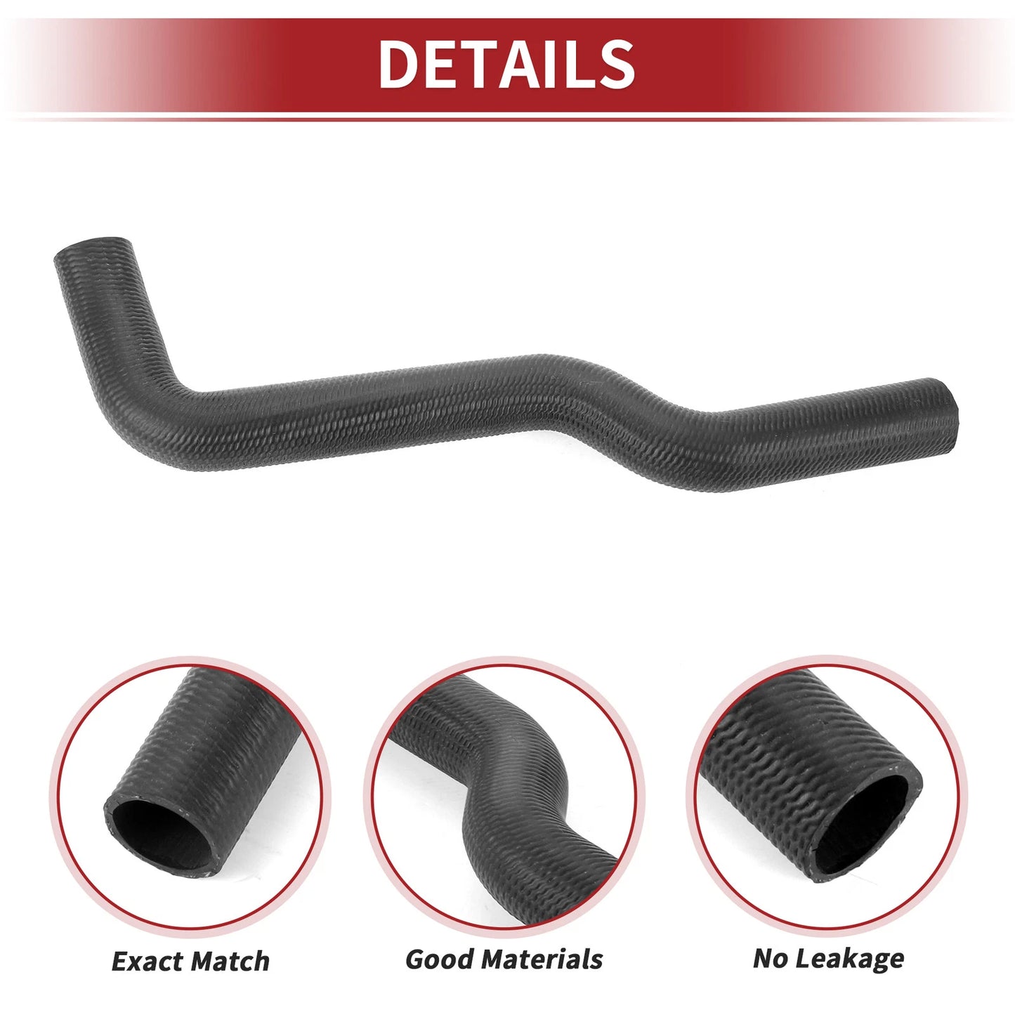 Radiator Hose for Toyota Tacoma 2.7L (2005–2015) No. 16571-75233 Rubber Black
