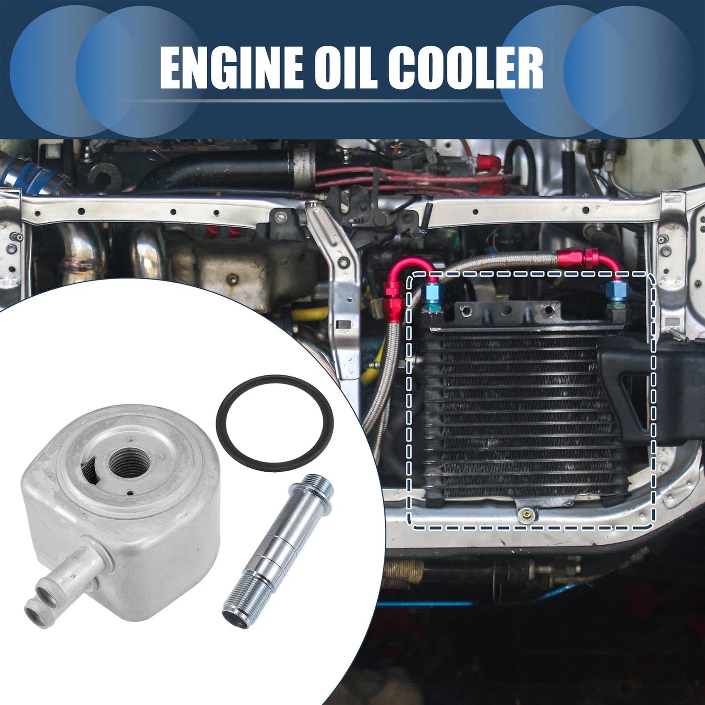 Engine Oil Cooler with O-ring Seals & Bolt for Ford F-150 (No.F7UZ6A642BA)