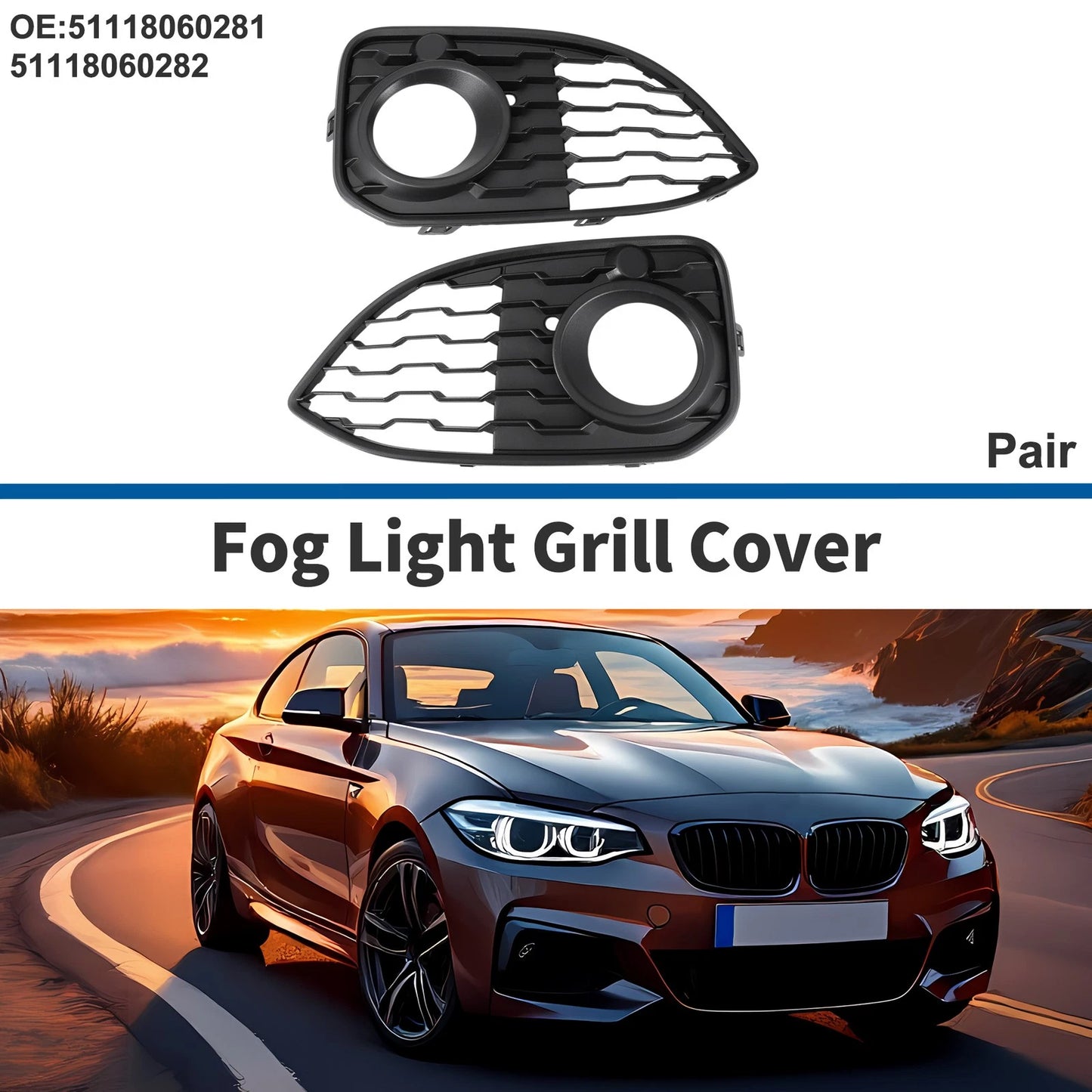 Fog Light Grill for BMW 1 Series F20 (2012–2019) No. 51118060281