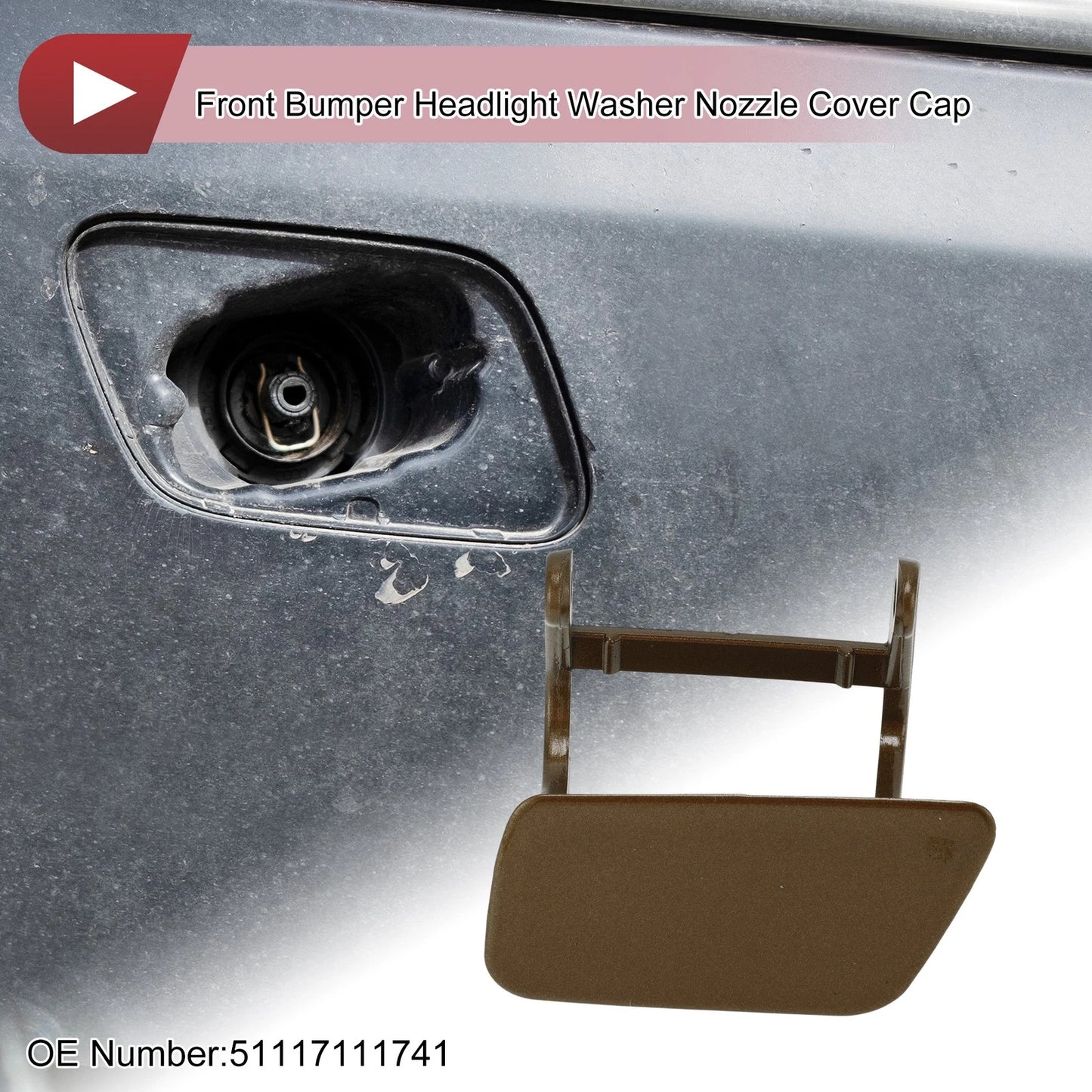 Bumper Headlight Washer Nozzle Cover Cap No. 51117111741 for BMW 525i (2004–2005)