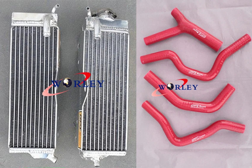 Aluminum Radiator with Red Hose for Honda CR500 (1985–1988)