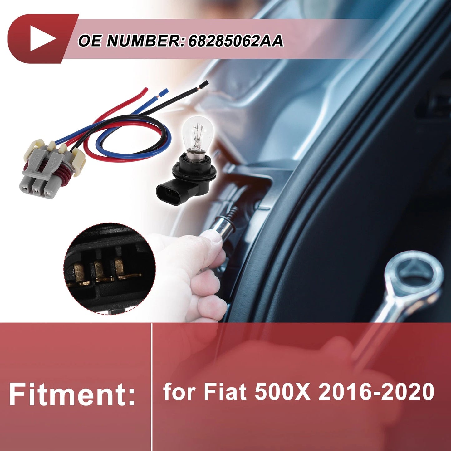 Headlight Light Socket Wiring for Fiat 500X (2016–2020) No. 68285062AA