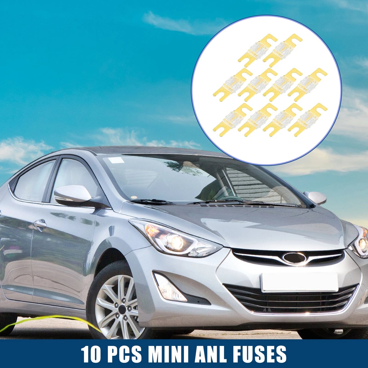 10 Pcs Mini ANL Fuses 80A for Car Motorcycle (Universal)