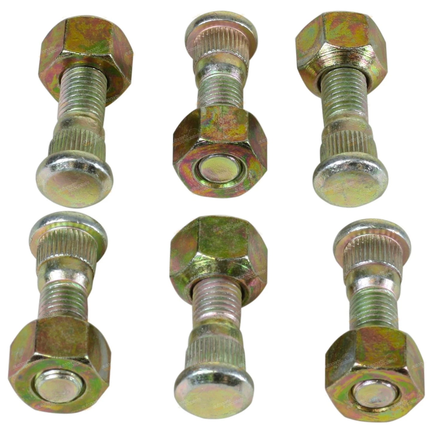 Set of 6 Rear Wheel Studs and Nuts for Hilux (2005–2014) 4x4