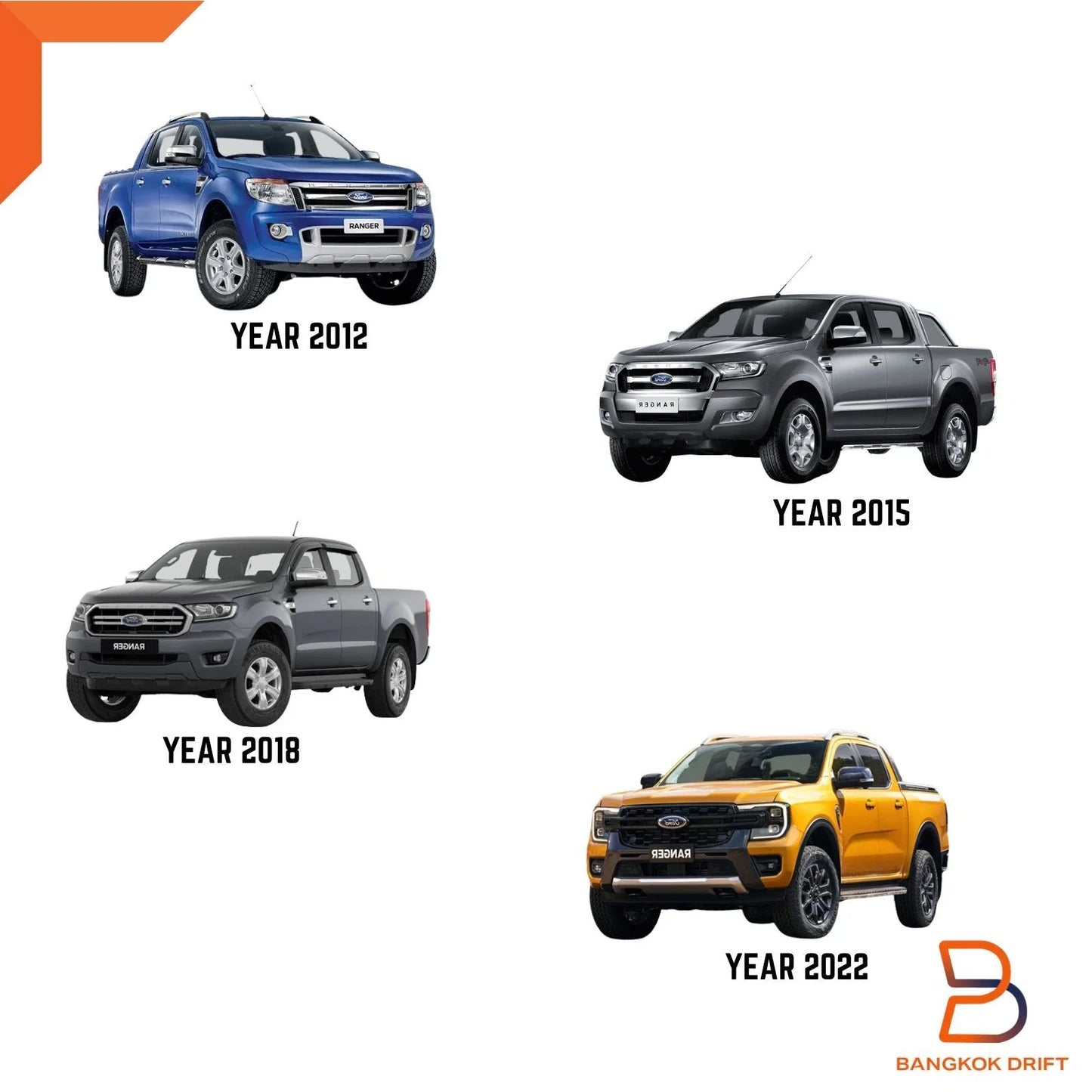 Stainless Chrome Door Sill Scuff Plates for Ford Ranger 2012-2024