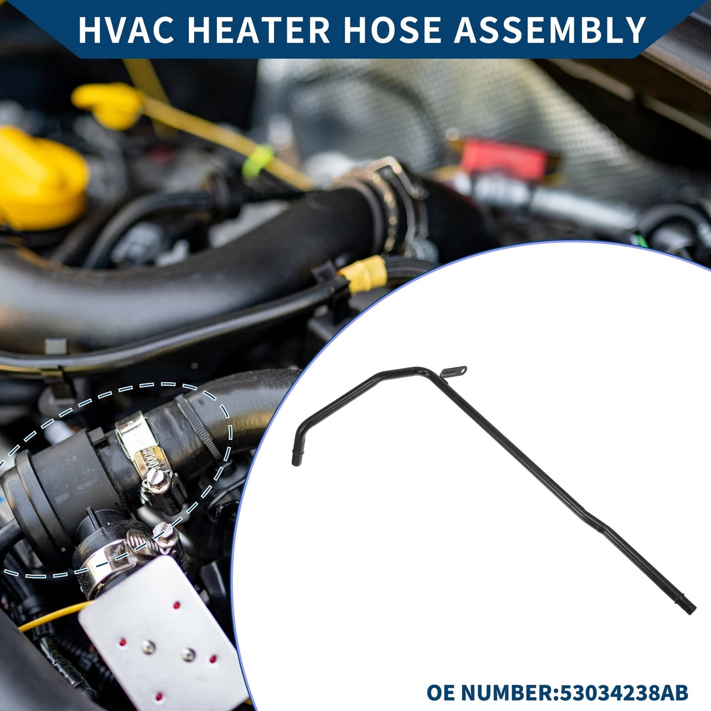 HVAC Heater Hose Assembly for Dodge Durango (2011–2024) No. 53034238AB