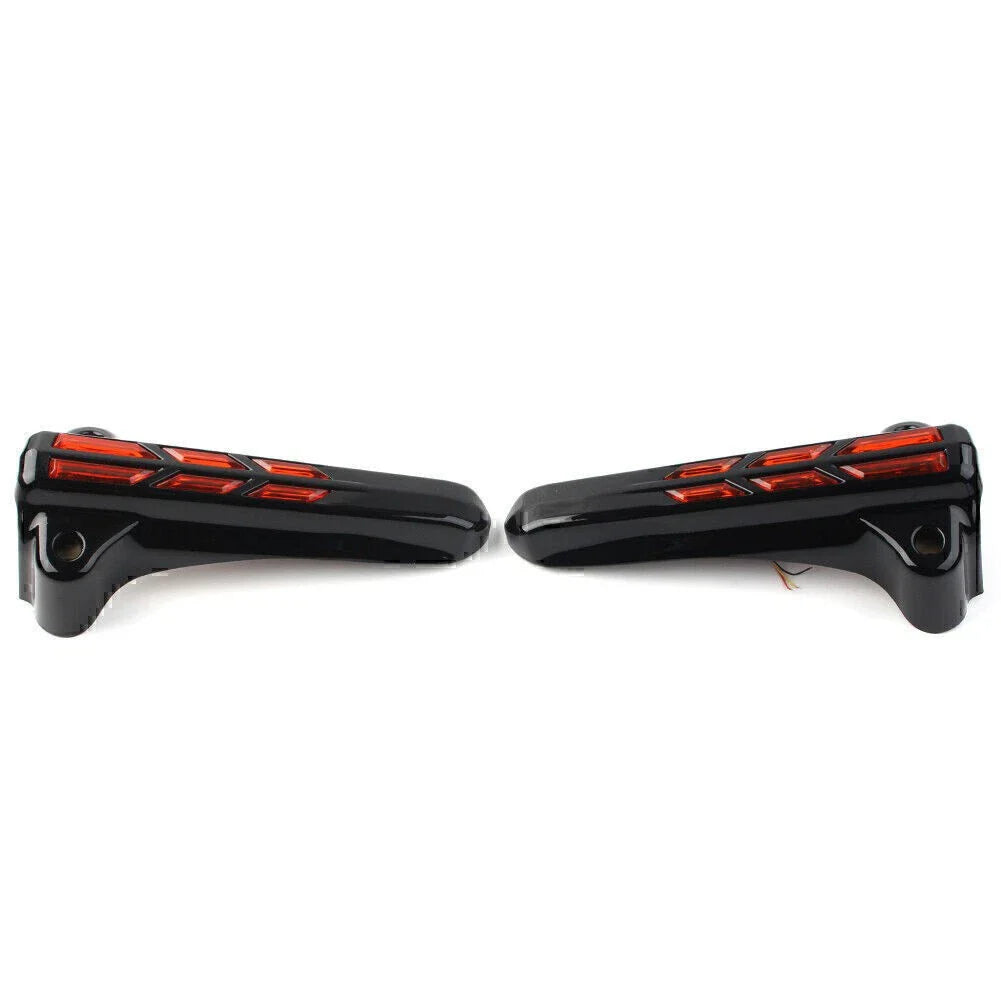 Front Lower Fork Leg Covers LED Amber Lights for Harley FLHR FLHTK FLHX (14-20)