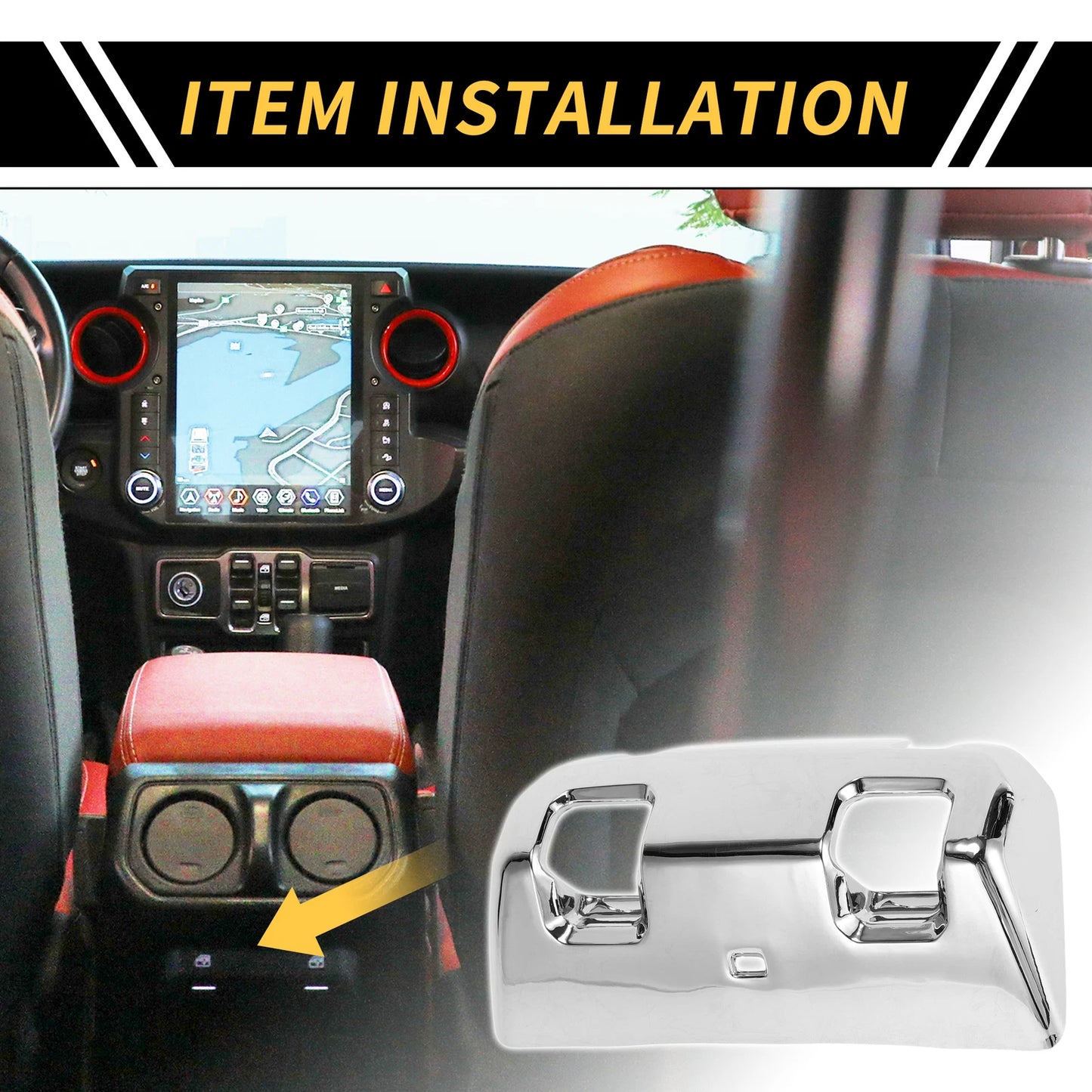 Rear Window Switch Panel Cover for Jeep Wrangler JL JLU (2018–2024) Gloss Silver Tone