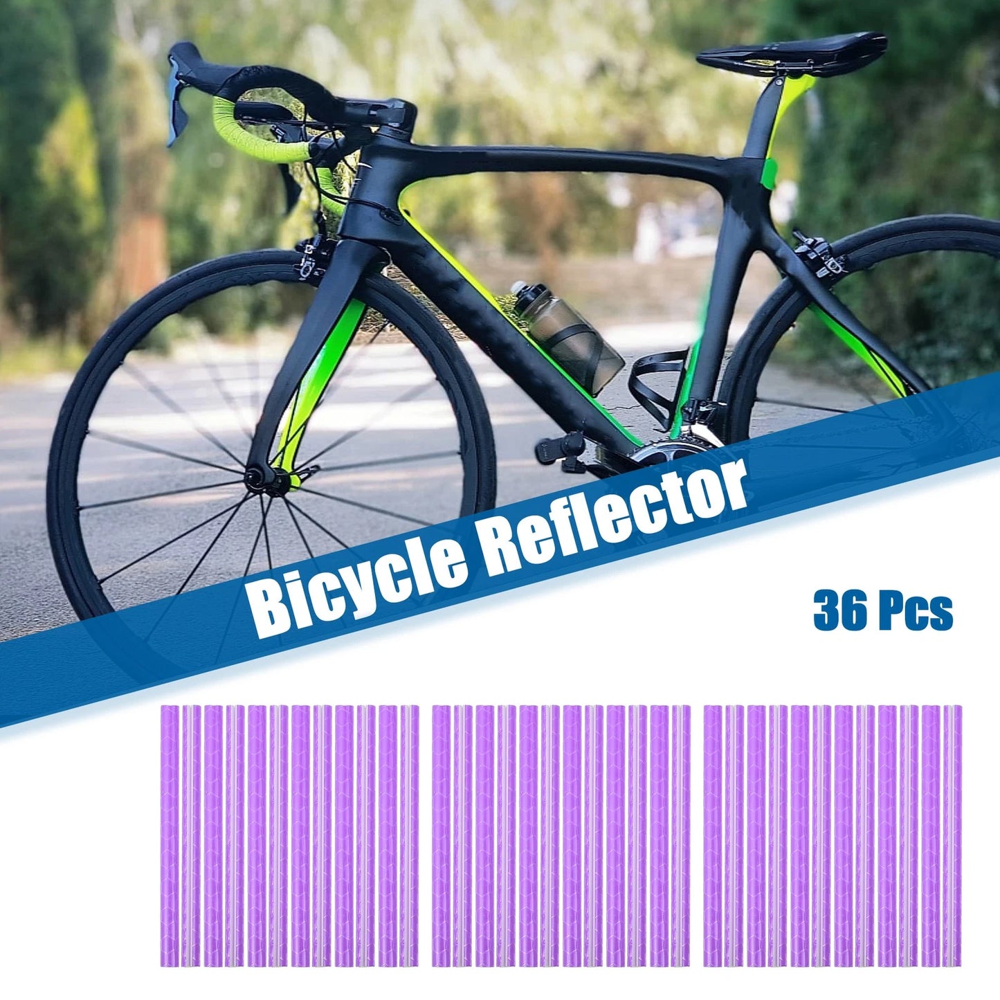 36 Pcs Bicycle Reflector for Bike (Reflective ABS Purple)