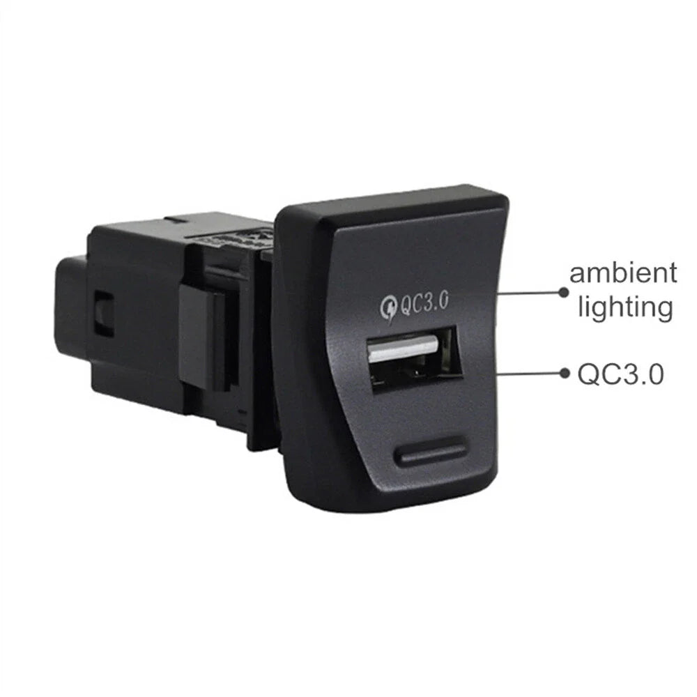 QC3.0 USB Charger Fast Charging Socket for Toyota RAV4 (2019-2023)