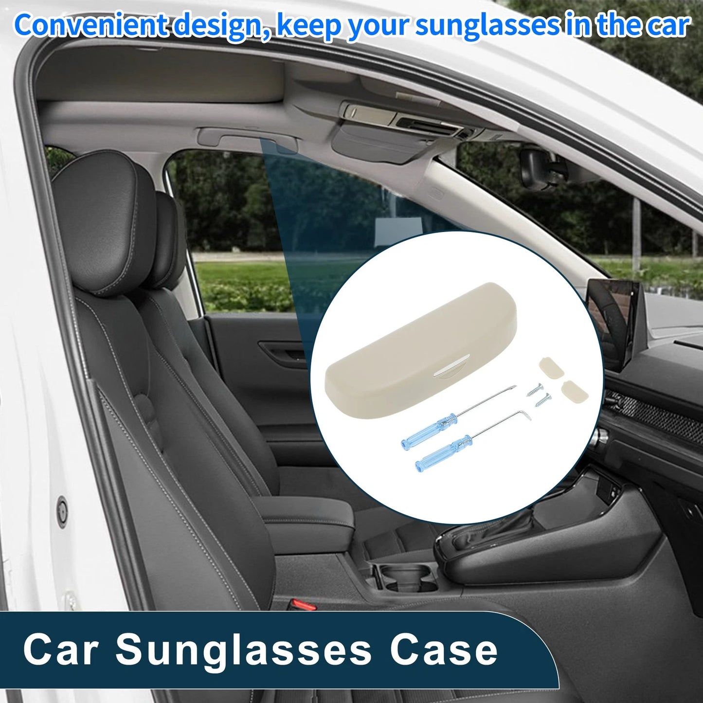 Sunglasses Case for Ford Puma MK2 (2020–2025) Beige Set of 1