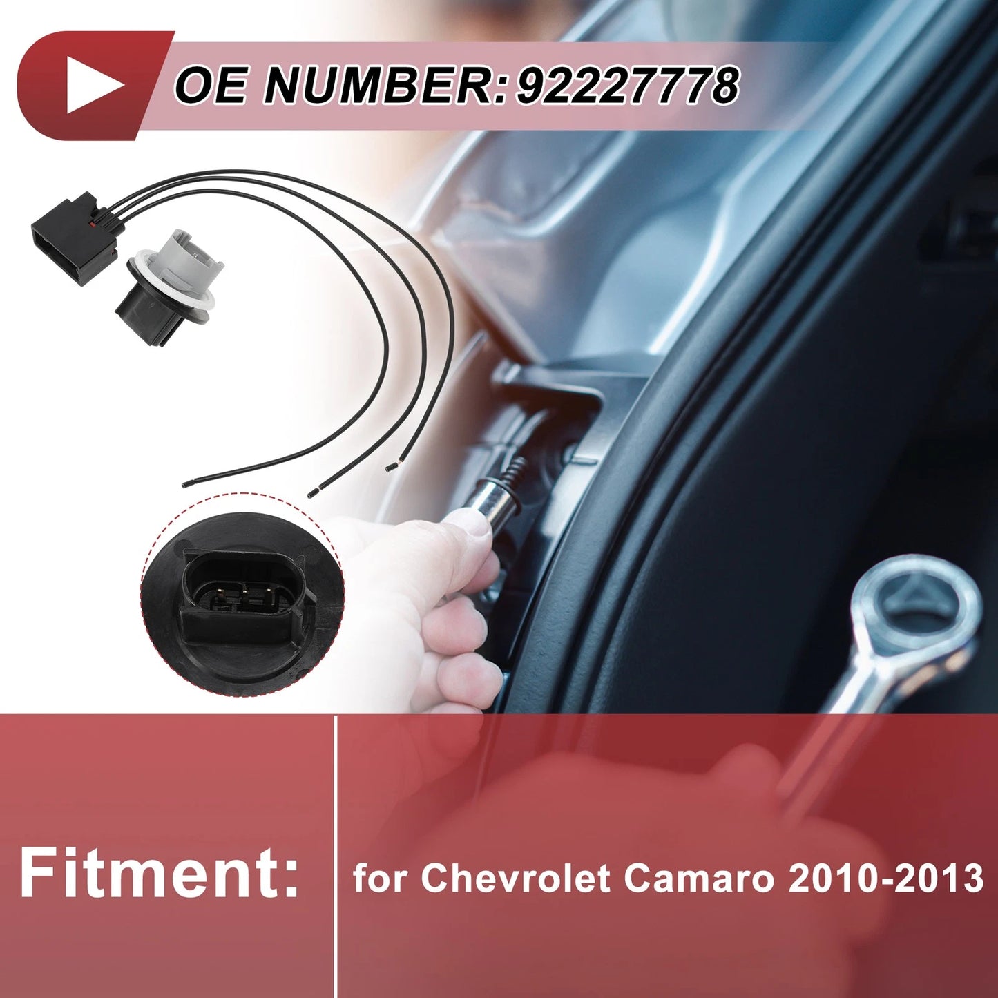 Set of 2 Front Turn Signal Light Socket Wiring for Chevrolet Camaro (2010–2013) No. 92227778