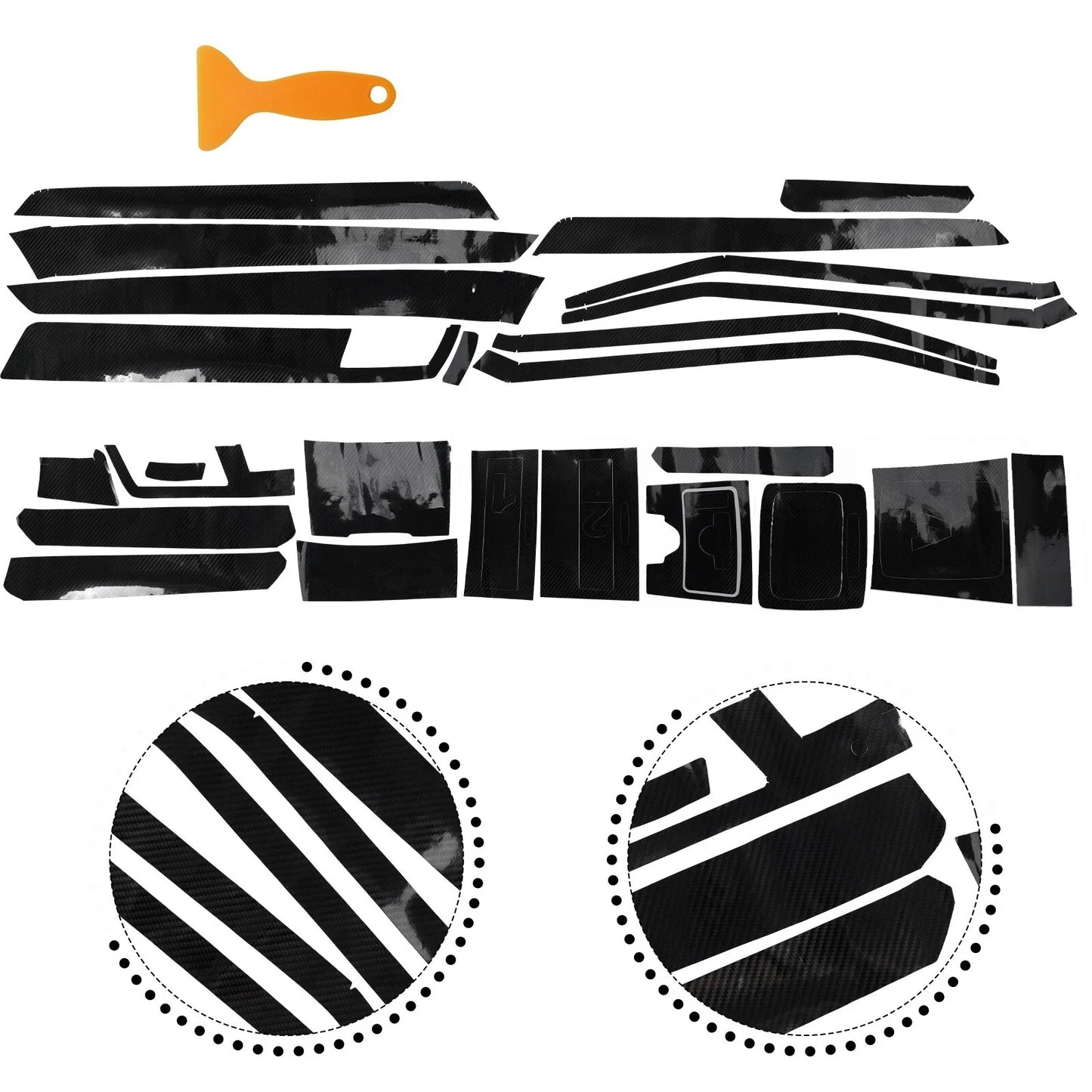 1 x Carbon Fiber Interior Trim Decals for Mercedes E-Class W212 (2009–2016)
