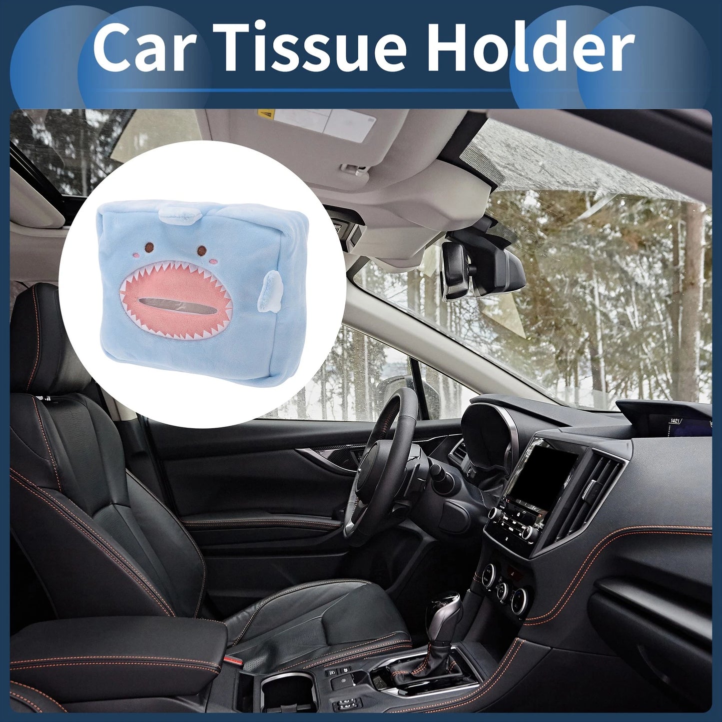 Tissue Holder for Car (Light Blue)