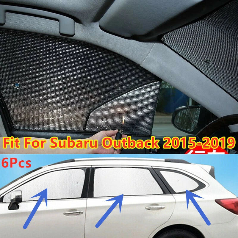 6x Side Window Privacy Sunshade for Subaru Outback (2015–2019)