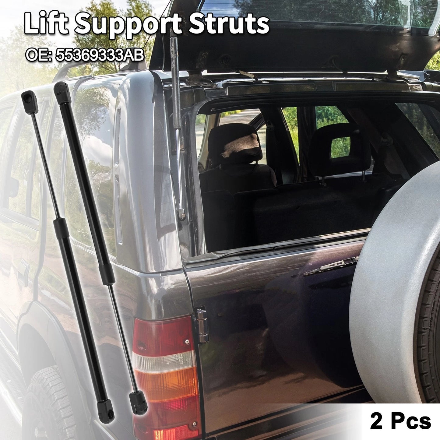 Set of 2 Rear Window Glass Lift Supports for Jeep Commander (2006–2010)
