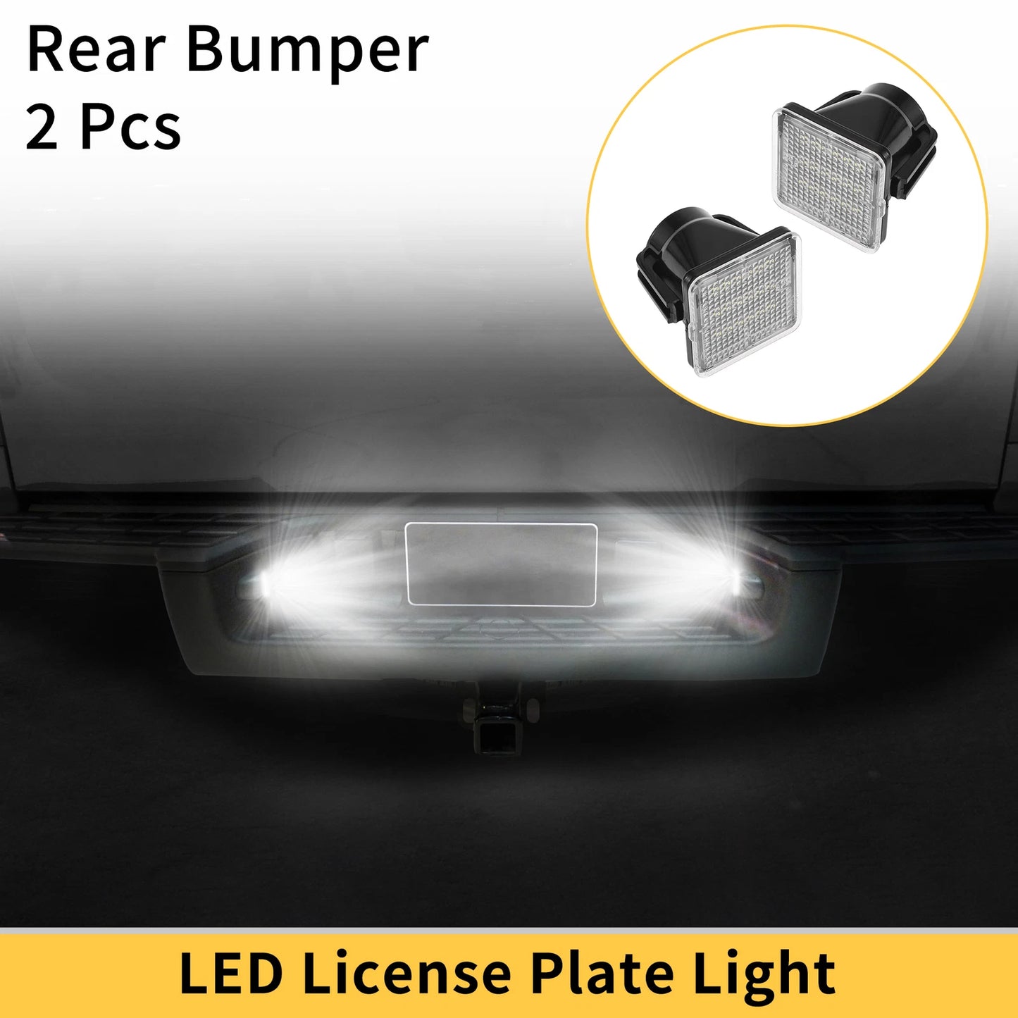 2X License Plate Light Tag Lamp for Toyota Tundra (2014–2019) Clear Lens