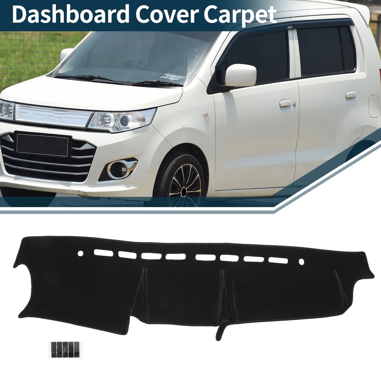 Dashboard Cover Mat for Suzuki Jimny JB64 JB74 (2018–2024) w/ Sticker Black