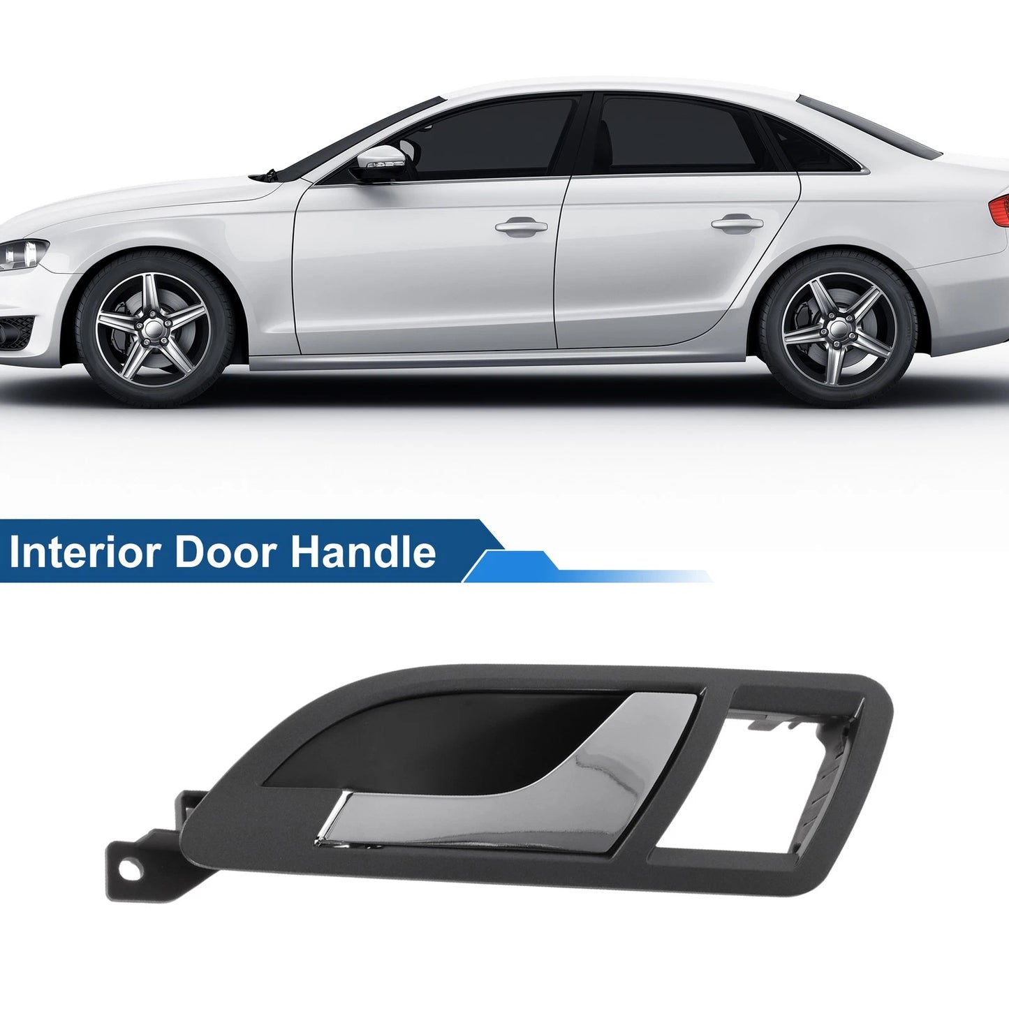 Front Passenger Side Interior Door Handle for VW Skoda (2001–2008) Gray Chrome