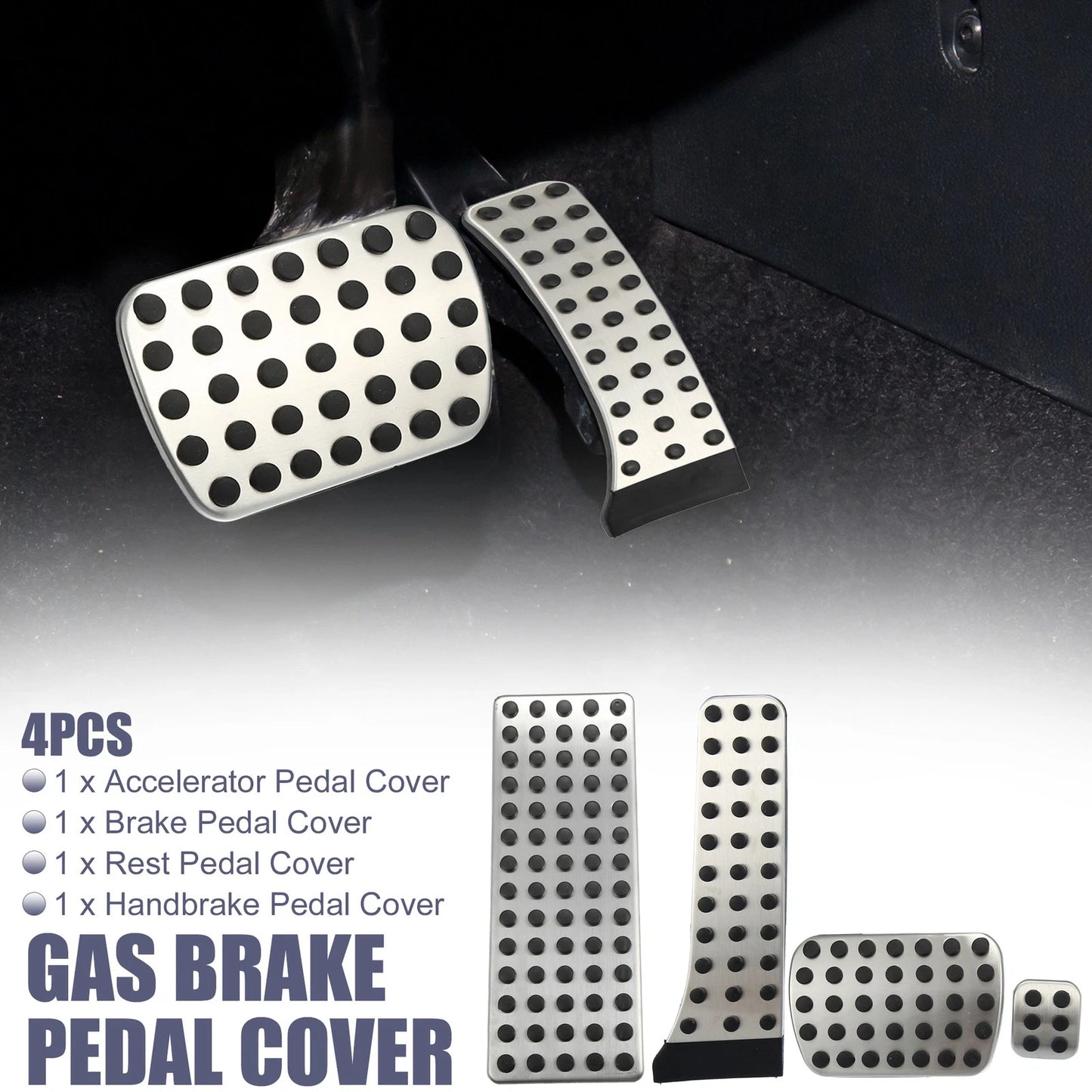 Set of 4 Accelerator and Brake Pedal Covers for Mercedes-Benz W203 W204
