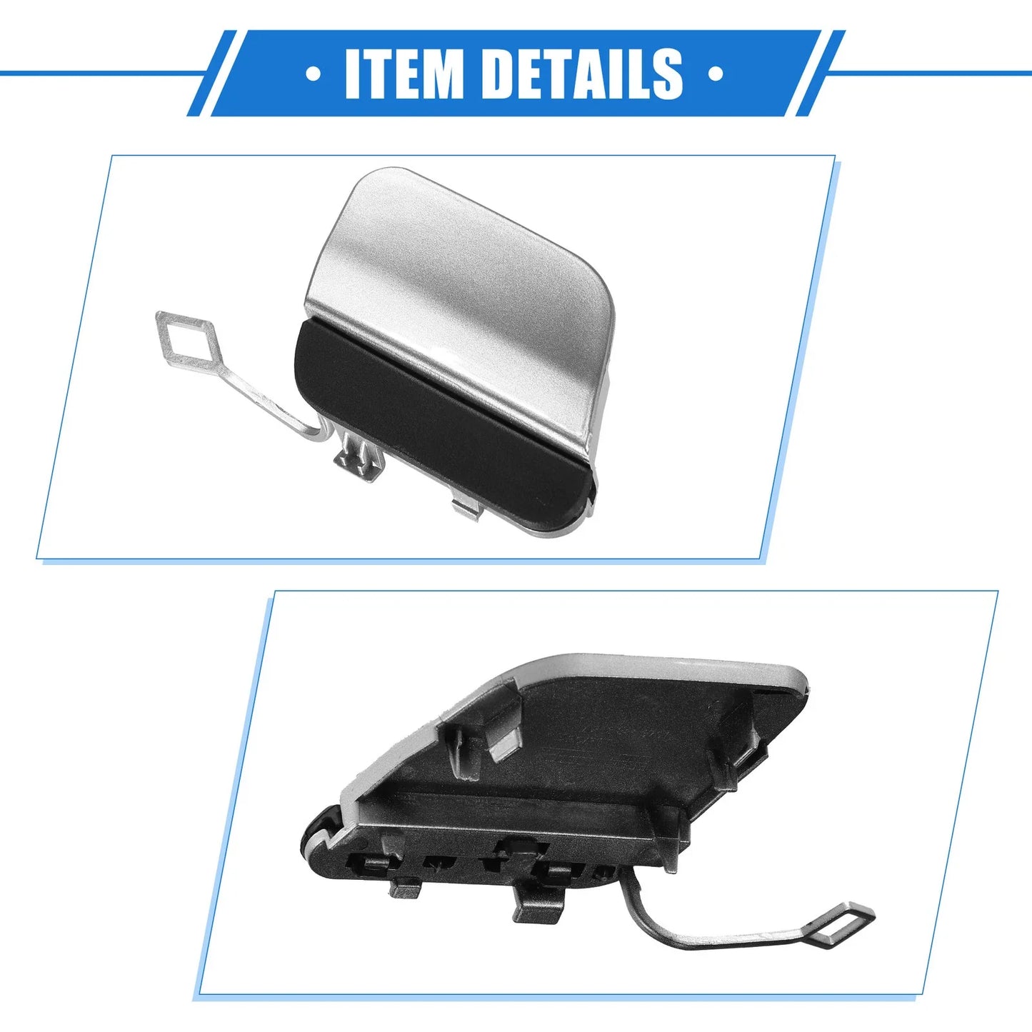 Car Rear Bumper Tow Hook Cap for Mercedes-Benz E450 (2019-2020) Silver Tone