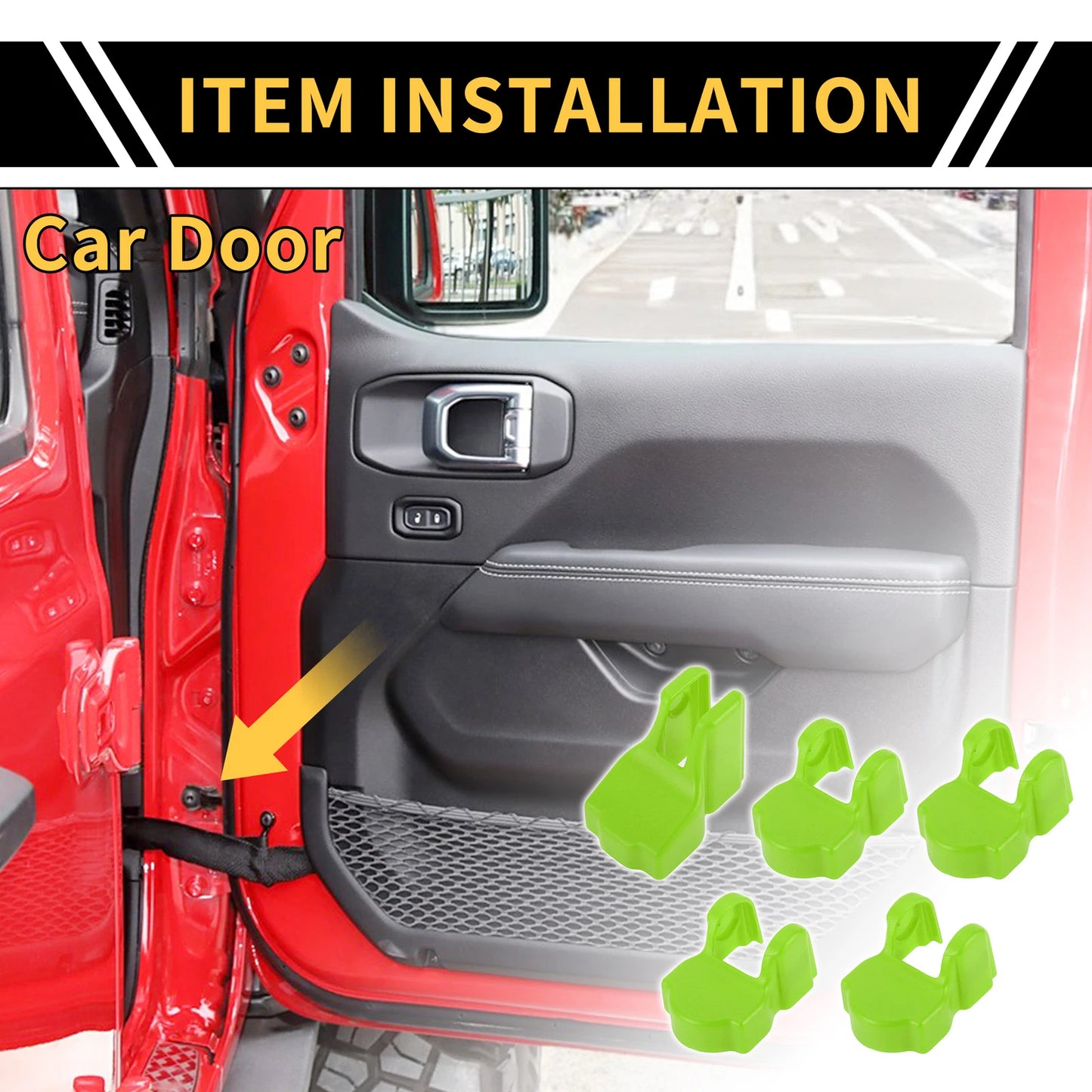 Door Limiting Cover Trim for Jeep Wrangler JL JLU (2018–2024) Green