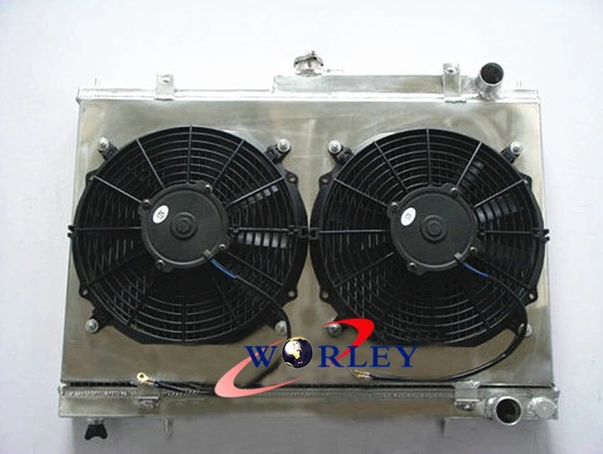 52mm Aluminum Radiator with Shroud and Fans for Skyline R33 R34 GTR GTST (1995–2002)