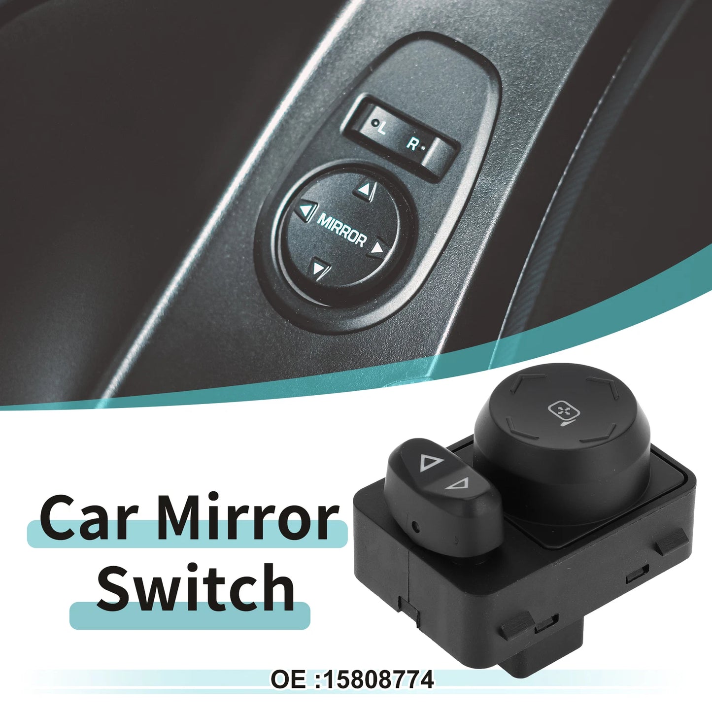 Car Mirror Switch for Chevrolet Traverse (2009–2017) No. 15808774 Black Metal