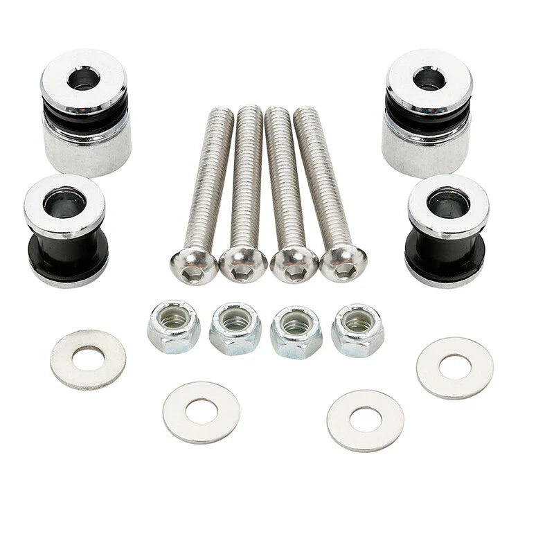 Chrome Sissy Bar Docking Hardware Kit for Harley Softail Fatboy (2000 - 2017)