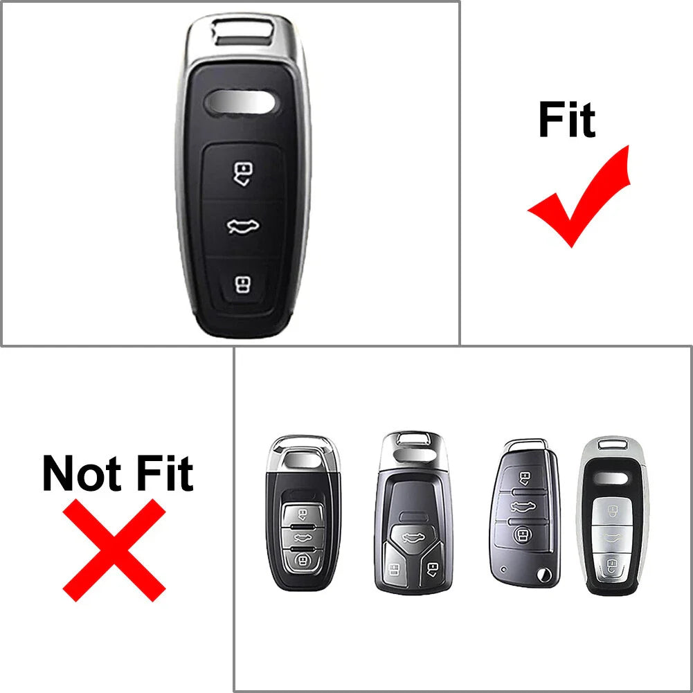 Black 3-Button Key Fob Case Shell Cover for Audi e-tron Sportback (2021-2025)