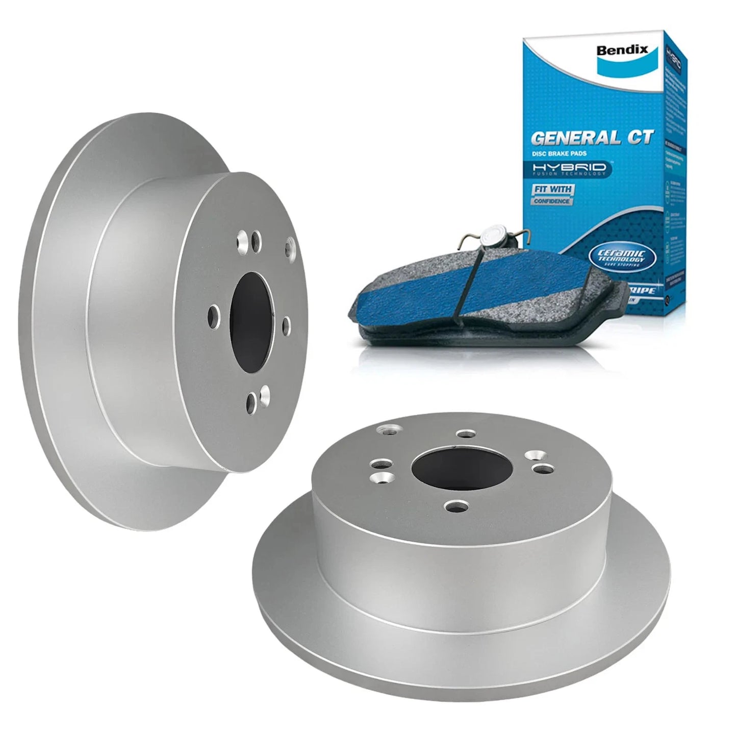 Set of 4 Bendix Rear Brake Pads and Rotors for Hyundai Accent (2006–2011)