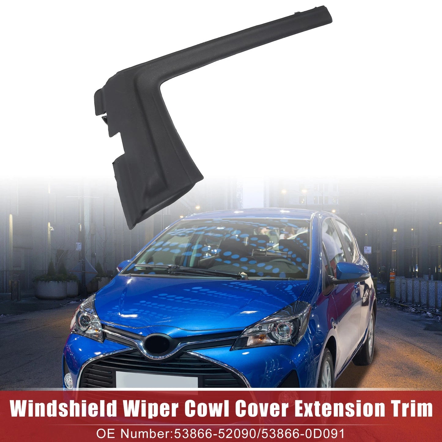 Front Right Windshield Wiper Cowl Panel for Toyota Yaris (2012–2014) No. 53866-52090