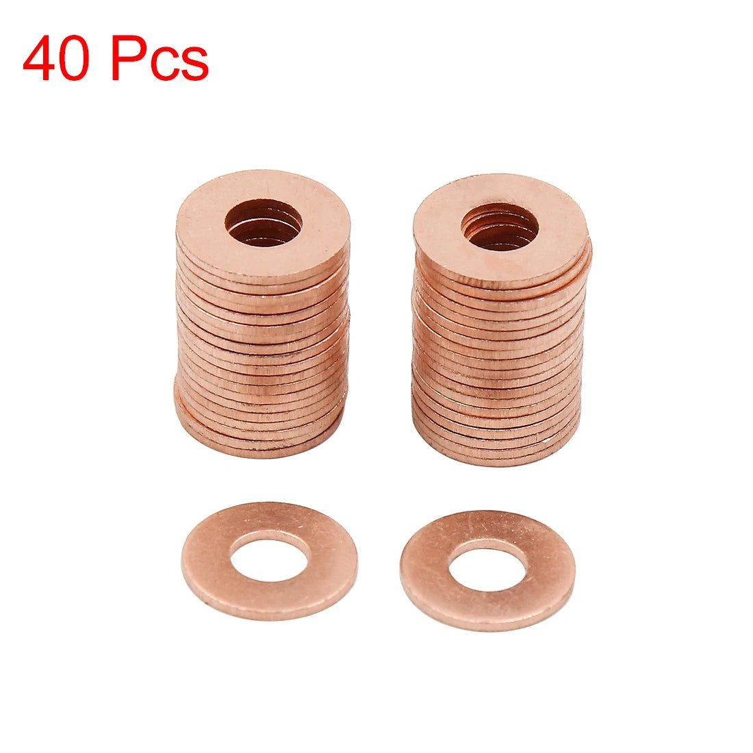 40pcs 6mm Inner Dia Copper Washers for Automotive Sealing Gaskets