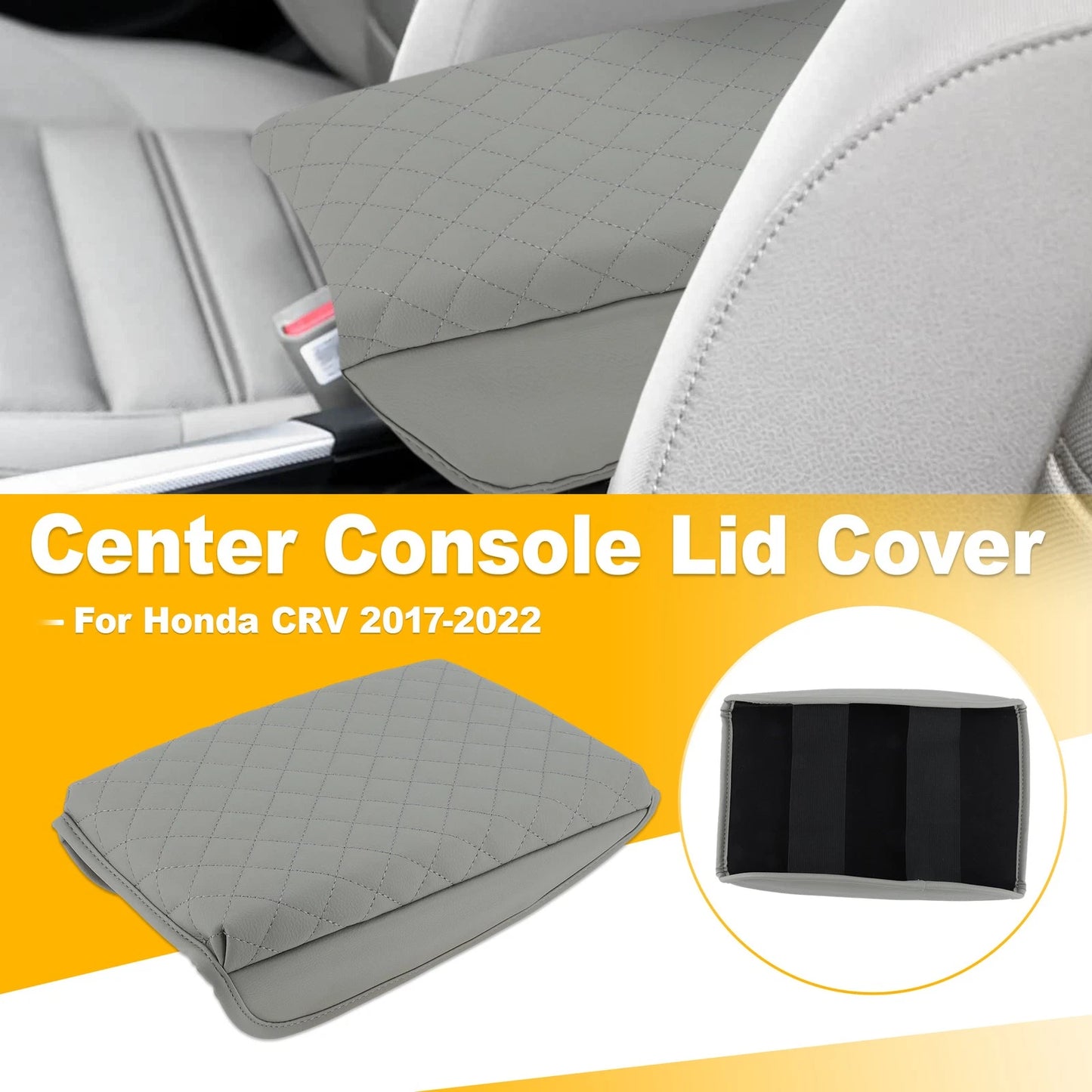 Leather Center Console Lid Armrest Cover Pad for Honda CR-V (2017–2022)