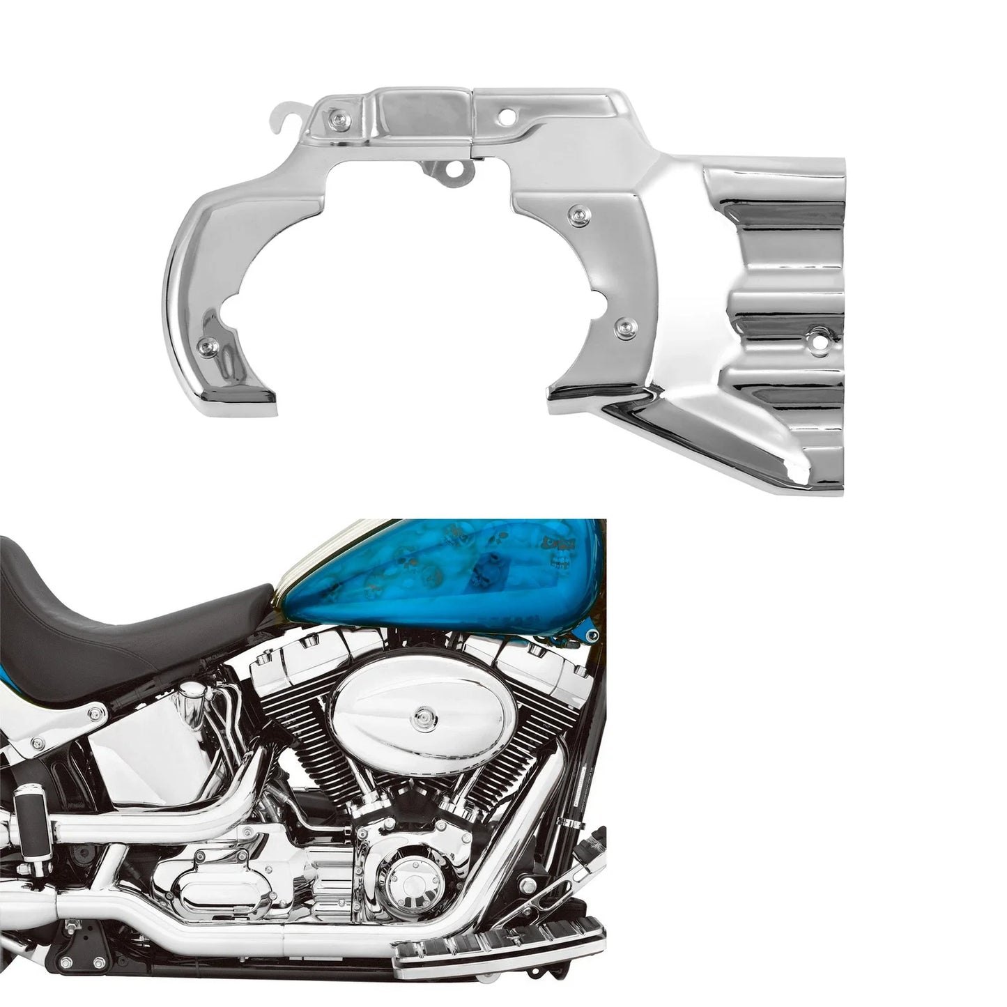 Engine Transmission Interface Cover for Harley Softail Custom FXST (2007-2017)