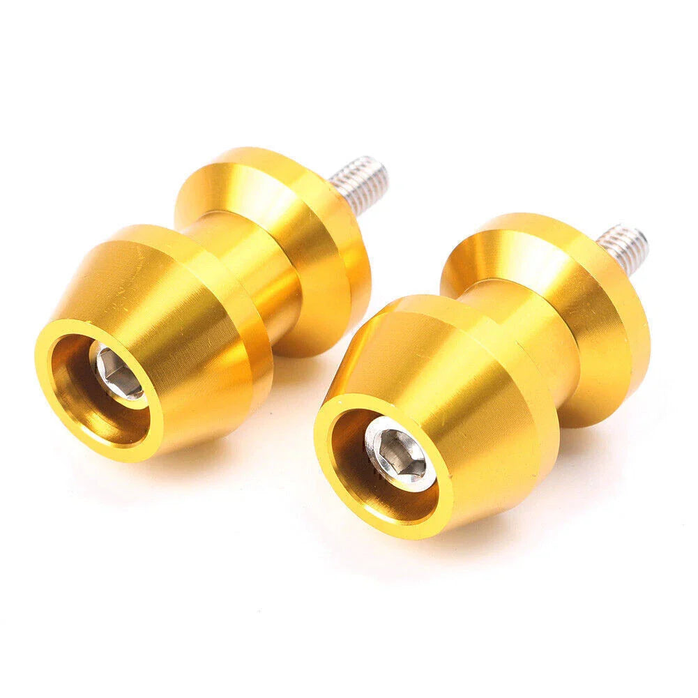6mm Gold Swingarm Spool Sliders for Yamaha R1, XV250, R6, YZF600, FZ6, FZ8