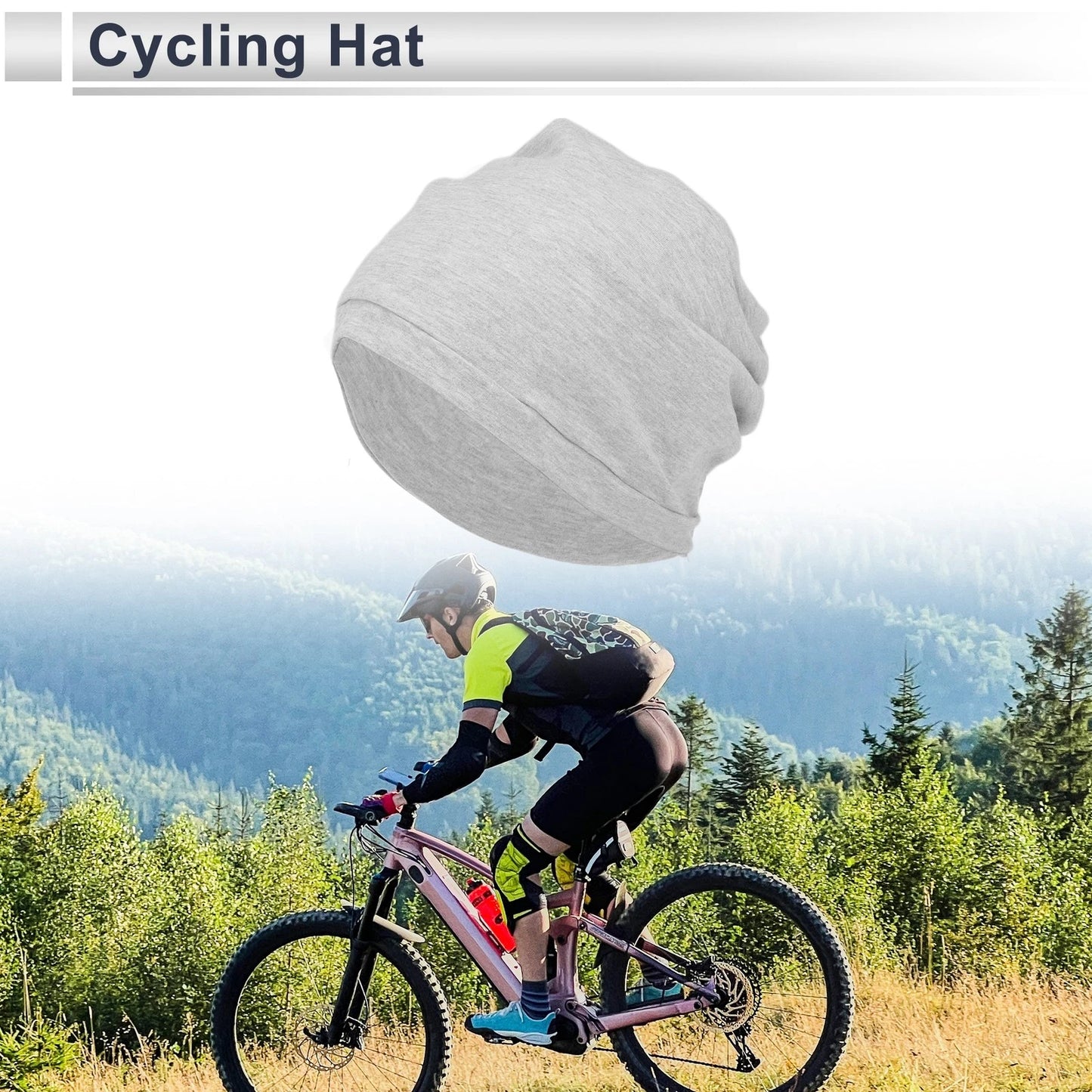 Cycling Hat Soft Breathable Light Gray 27.5x24.5cm (2023)