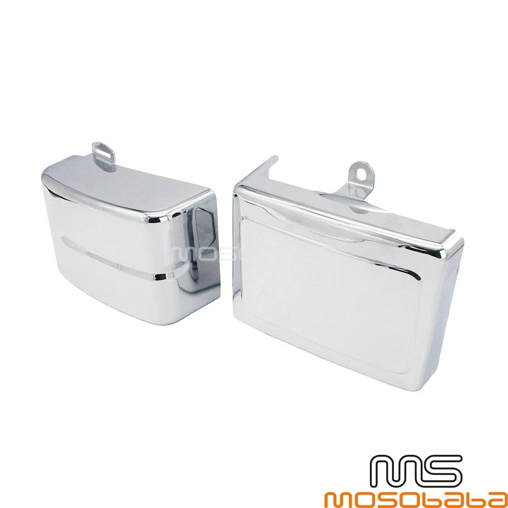 Chrome ABS Side Battery Cover Panels for Harley Wide Glide FXDWG FXDB Dyna (06-17)