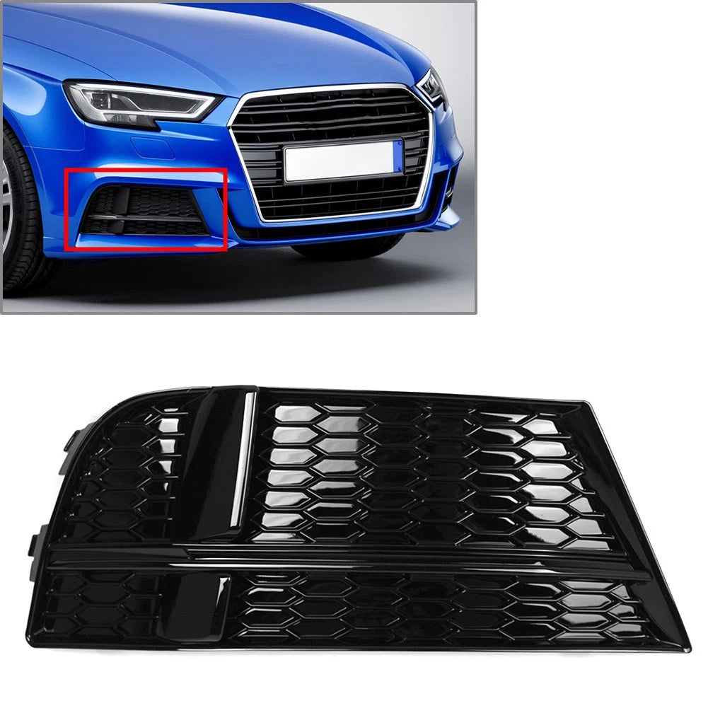 Honeycomb Front Bumper Fog Light Grille for Audi A6 C7 (2012–2015) Chrome/Black