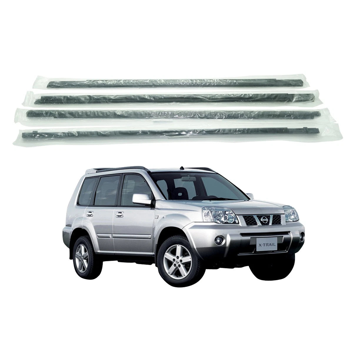 Set of 4 Weatherstrip Mouldings for Nissan X-Trail T30 (2001–2007)